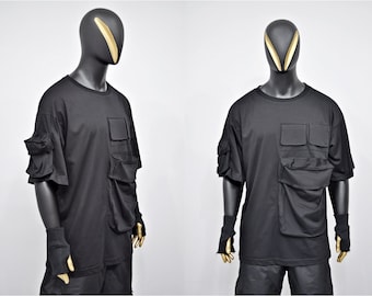 XS-8XL Men's Short Sleeve Scoop Raw Neck Curved Hem T-shirt