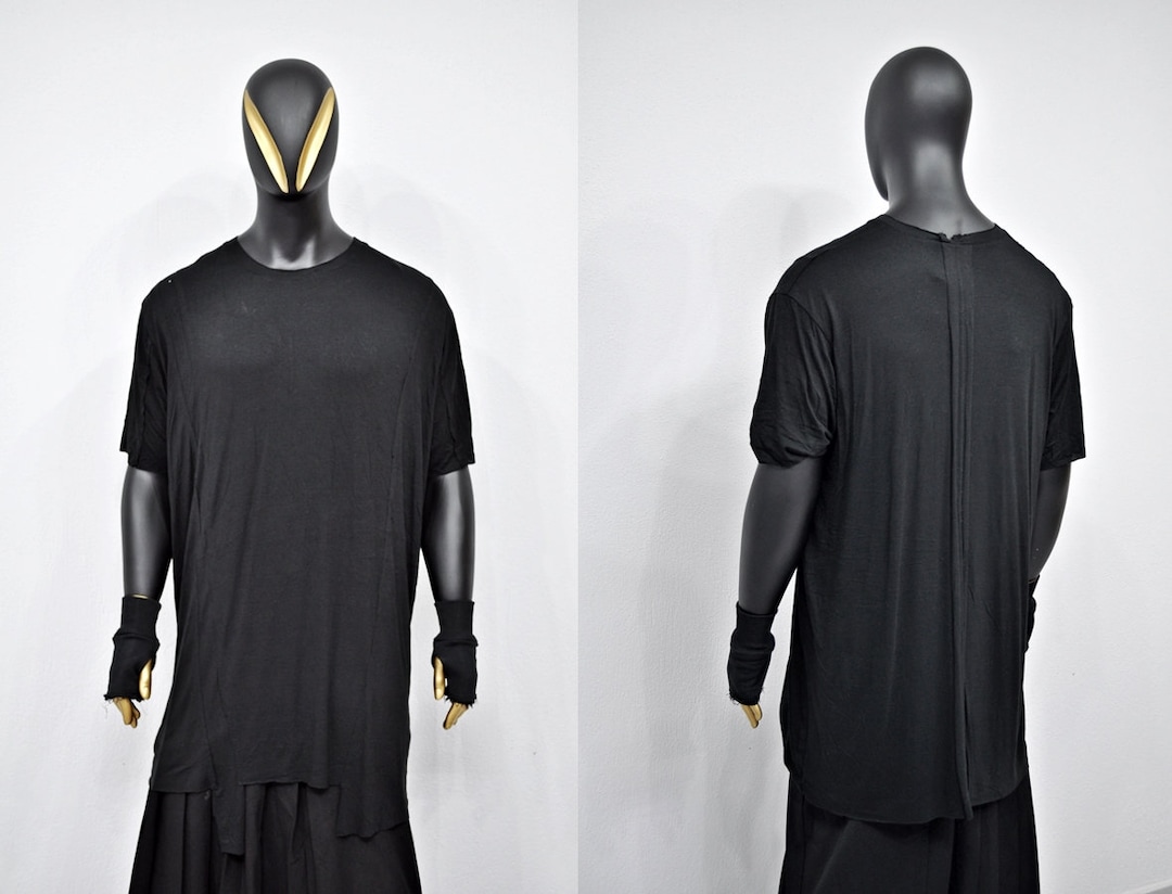 XS-8XL Short Sleeve Overlong Loose T-shirt,rear Back Stripe XS-8XL Short Sleeve Overlong Loose T-shirt,rear Back Stripe