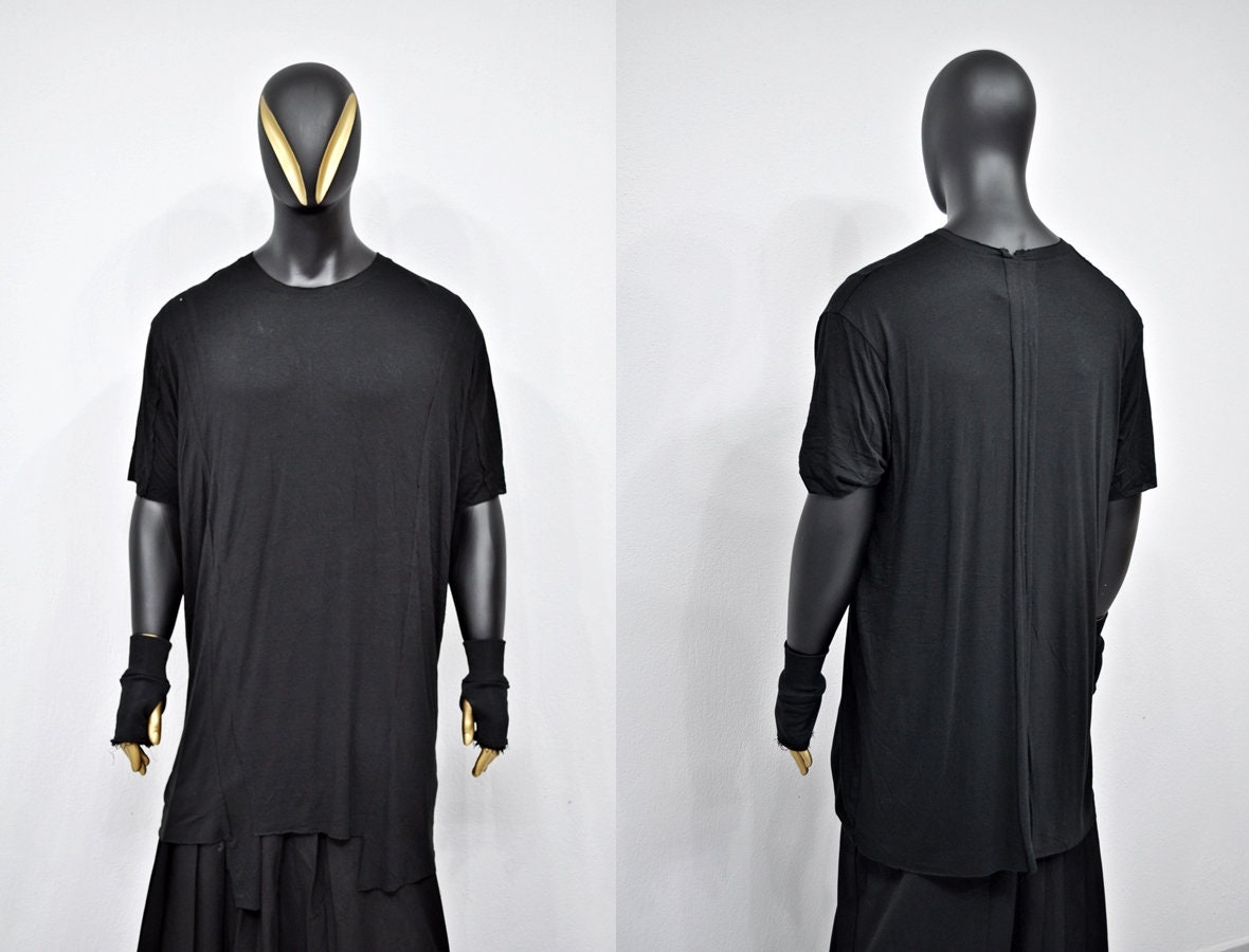 XS-8XL Short Sleeve Overlong Loose T-shirt,rear Back Stripe XS-8XL Short Sleeve Overlong Loose T-shirt,rear Back Stripe