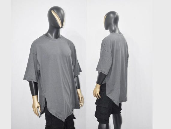 XS-8XL SHINOBI Men's Short- Kimono Sleeve Side Slit,asymmetric Cut