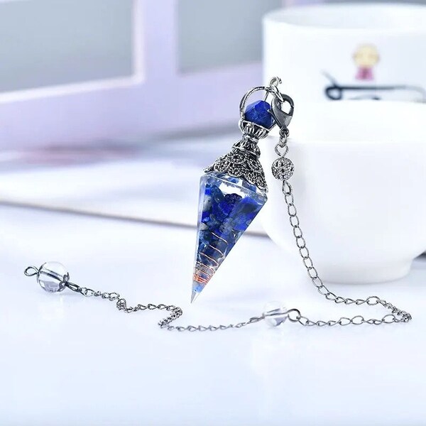 Natural Lapis Lazulis Healing Crystal Dowsing Pendulum