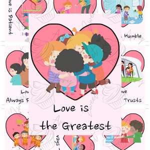 9 Christian Valentine&#39;s Day Cards Love is 1 Corinthians 13 Hearts Kids