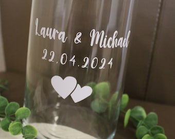 personalisiertes Hochzeitsgeschenk/personalisierte Glasvase/personalisiert/Geldgeschenk zur Hochzeit/Hochzeitsgeschenk/Windlicht