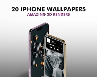 20 Iphone Wallpapers [Fondos de pantalla de iOS, Pantallas de inicio de iOS, Descarga digital, Renders 3D]