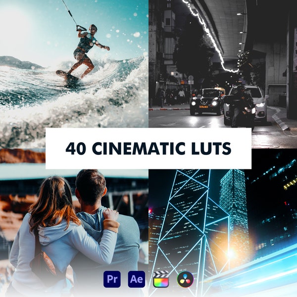 40 Cinematic Film LUTs for Color Grading Video and Photo for Mobile and Desktop | After Effects | Premiere Pro | Photoshop | Final Cut +