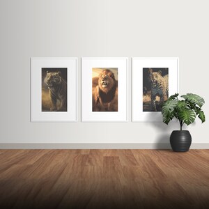 Big Cats, King of the Jungle Art, Hand-illustrated Custom Portrait, Personalized Dog Wall Art, Digital or Print