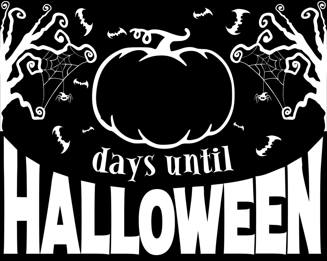 Halloween Countdown SVG, Dxf, Eps, Pdf, Png, Halloween Countdown Calendar, Days Untill Halloween 