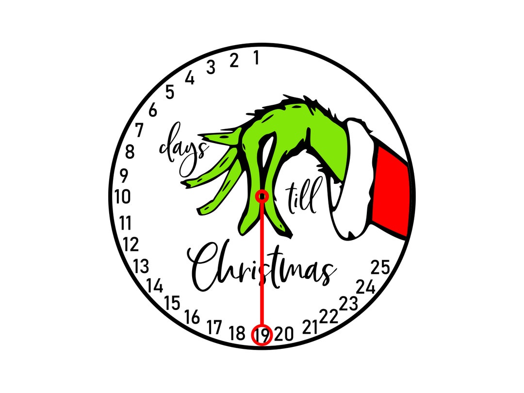 Grinch Countdown SVG, Grinch Hand Holding Ornament, Christmas Countdown ...