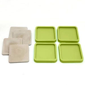 Square Coaster Silicone Molds: Resin, Concrete Casting, Set of 4