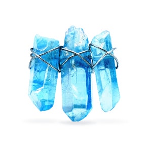 Quartz Crystal Lapel Pin - Blue