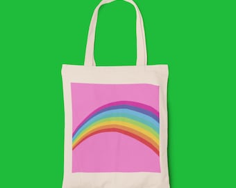 Bright Rainbow Pride Cotton Canvas Tote Bag