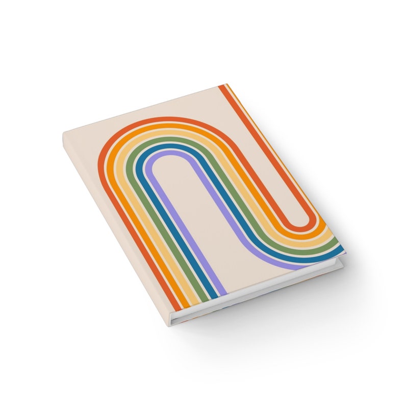 Retro Rainbow Journal - Ruled Line, Notebook, Diary, Vintage Style, Gift Ideas, Writing Journal, 90 gsm Paper, Hardback Cover image 3