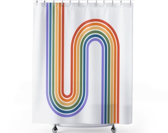 Retro Rainbow Shower Curtains, Retro