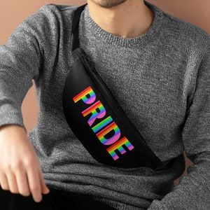 Bright Rainbow Fanny Pack, Pride Crossbody Bag, LGBT Pride Fanny Pack, Rainbow Pride Travel Fanny Pack, Travel bag