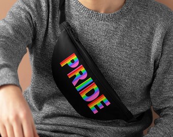 Rainbow Pride Fanny Pack, LGBT Crossbody Travel Bag