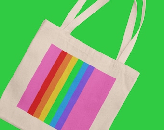 Rainbow Pride Cotton Canvas Tote Bag