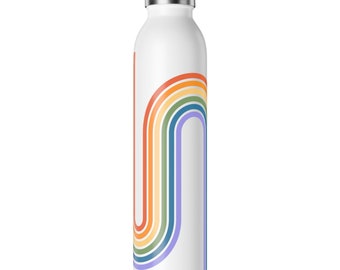 Retro Rainbow Stainless Steel Water Bottle, 600ml