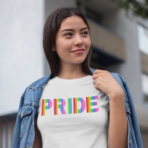Bright Pride Rainbow Unisex Heavy Cotton Tee, pride t-shirt, lgbtq t-shirt, pride month shirt, unique rainbow pride t-shirt