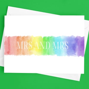 Cartão de casamento da senhora e da senhora, cartão de casamento LGBTQ, cartão de casamento queer