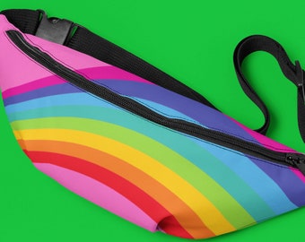 Bright Rainbow Pride Fanny Pack, Travel Crossbody Bag