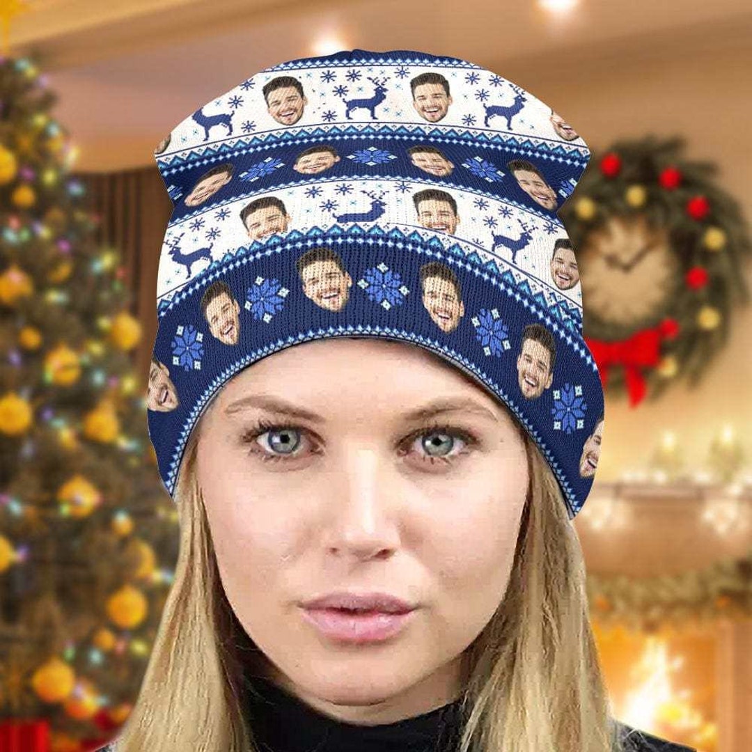 Custom Face Beanie Hat Warm Soft Knit Hat Winter Cap for Etsy