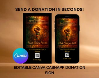 Black History Month Cash App Sign | Canva Template (Digital Download)