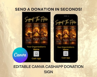 Black History Month Fundraiser Sign | Canva Template | Editable Cash App Giving Sign