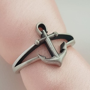 Anchor ring for men and women, 925 sterling silver anchor ring, Handmade anchor ring with 925 hallmark.