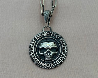 Memento Mori Skull Handmade 3D Pendant, Mori Silver Pendant , Sterling silver skull Zodiac Sign Jewelry, Memento Mori jewelry, Skull pendent