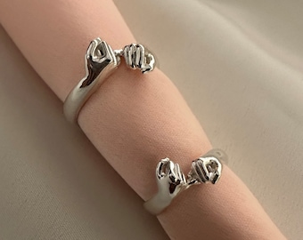 925 sterling Silver Pinky swear Ring, Silver Hand Ring, Couple Ring, Promise Ring,  Creative Ring, Fun Ring, Gift For Her, couple Gift Ideas