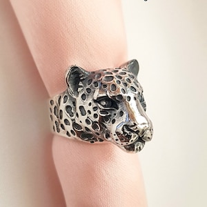 925 silver leopard ring, panther ring, Silver jaguar ring, cat ring, puma ring, Gift for him, Gift for her, Birthday gift, Biker ring,