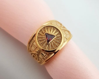 Master Mason Handmade Sterling Silver Signet Ring for men and women, sterling silver Freemason ring,  Masonic ring with 925 hallmark.