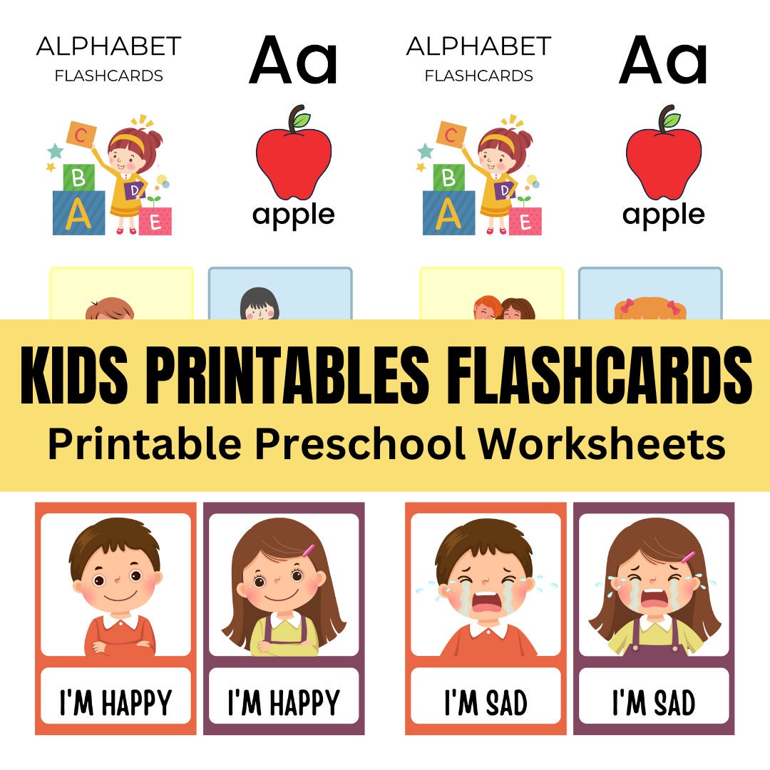 KIDS PRINTABLES FLASHCARDS Printable Preschool Worksheets - Etsy