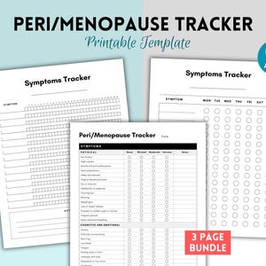 Peri Menopause Symptoms Tracker, Perimenopause Tracker, Menopause Log, Womens Health Planner, Menopause Resource, Health Journal