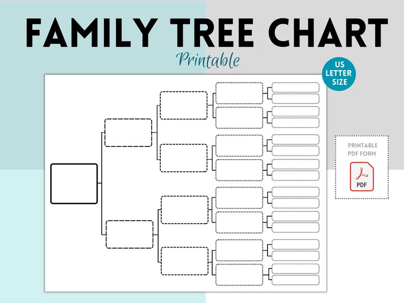 Blank Family Tree Chart Template Family History Pedigree - Etsy