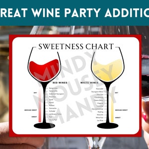 Wine Sweetness Chart, Wine Tasting Sheet Printable, Wine Tasting Party ...