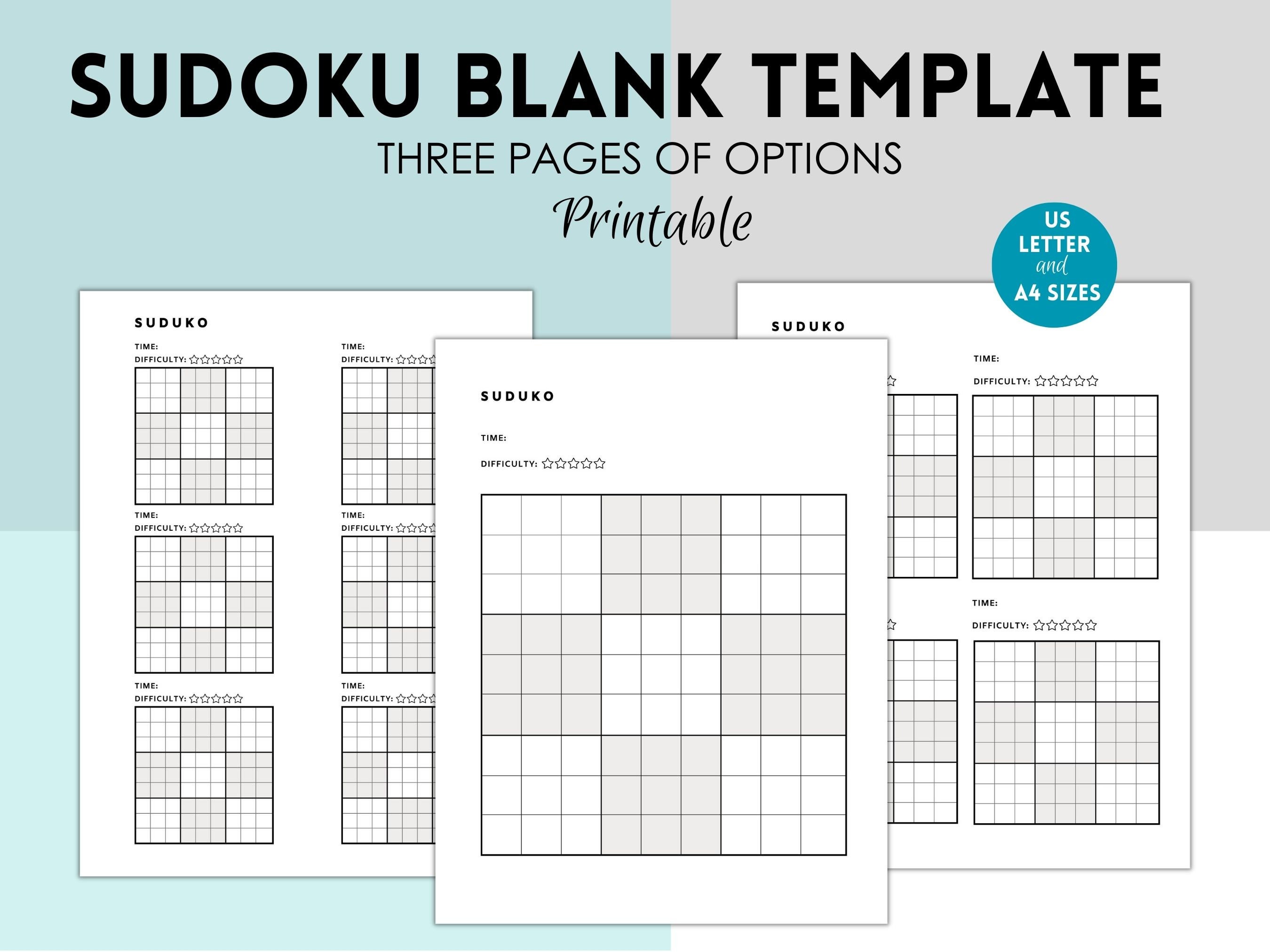 Blank 4×4 Sudoku Grid – Free Printable