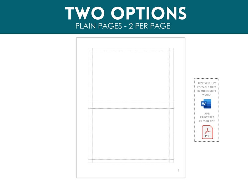 Printable 4x6 Index Card, Printable Note Cards, Printable Index Cards