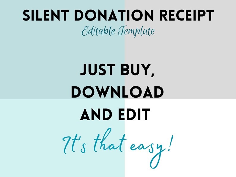 Silent Auction Donation Receipt Form, Printable for Charity Fundraising ...