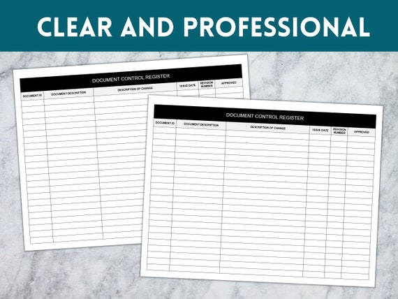 Document Control Log Sheet