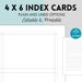 Printable 4x6 Index Card, Printable Note Cards, Printable Index Cards ...