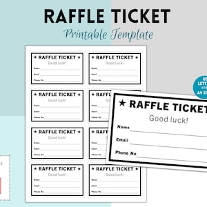 Druckbare Raffle Ticket, Geben Sie ein, um druckbare Los, Fundraiser, Wohltätigkeit, Schule zu gewinnen