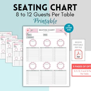 Hochzeitstisch Sitzplan, Organisieren Tische, Hochzeitstische, Sitzplan, Event Sitzplan, Sitzplan, Tischgesteck PDF Download