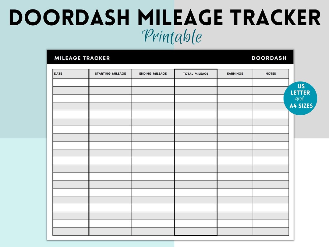 Doordash Daily Activity Tracker, Doordash Delivery Tracker, Delivery