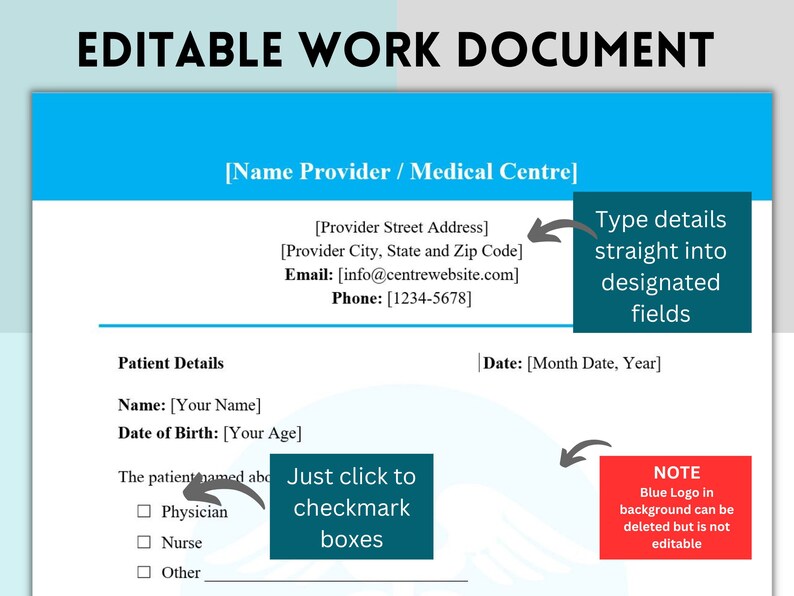 Doctor's Note, Doctor's Letter, Medical Certificate, Work, School ...