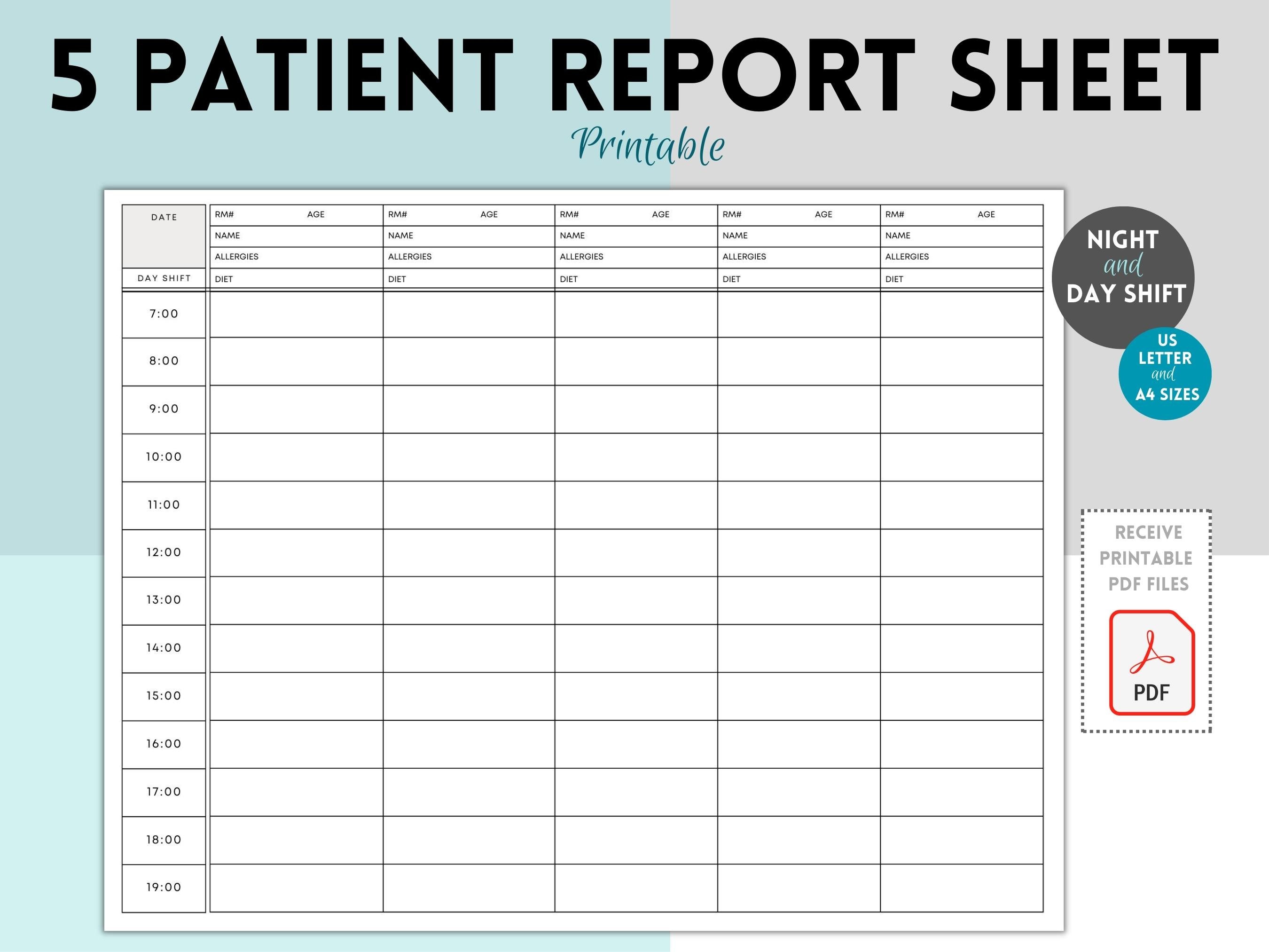 Nurse Hourly Shift Schedule, 5 Patient Medication, Nursing Shift