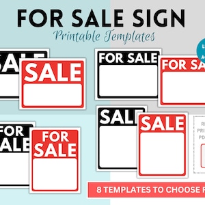 Letrero de venta imprimible, letrero de venta, letrero de venta en formato PDF, tamaño carta de EE. UU. y A4, archivo digital de venta, letrero de venta para hacer uno mismo, descarga instantánea en formato PDF