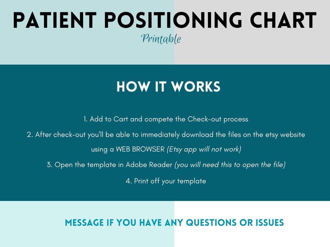 Patient Positioning and Turn Chart, Patient Repositioning Chart ...