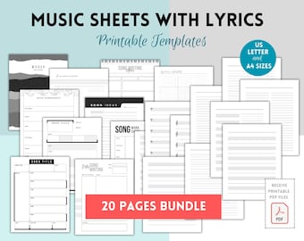 Blank Music Staff Paper Bundle – Printable PDF - Etsy