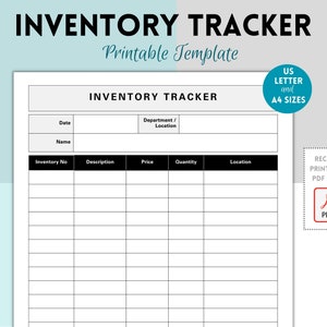Printable Inventory Tracker, Inventory Sheet, Product Inventory ...